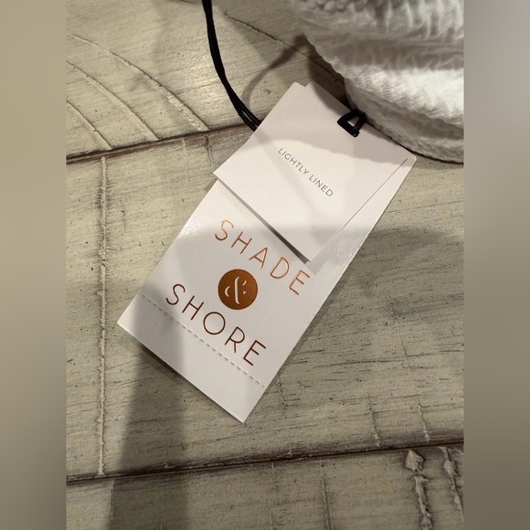 NWT Shade & Shore Women's Lightly Lined Ribbed V-Wire Bikini Top, 34B, White - Picture 3 of 5